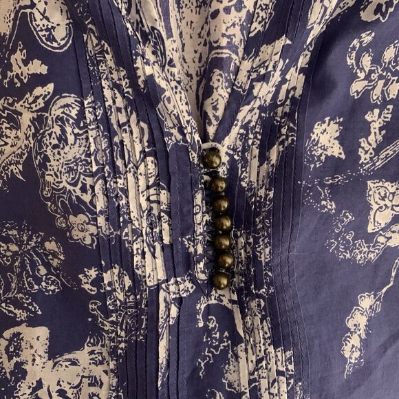 Soft Surroundings Top Women's Medium Peasant Pintuck Floral Embroidered Eyelet - Picture 5 of 8